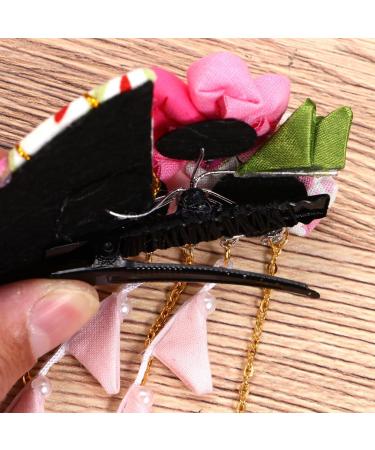 FRCOLOR Japanese Kimono Hair Clip with Flower and Tassel Pink - Buy Online on GoSupps.com
