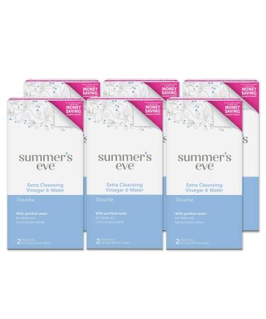 Summer's Eve Douche Extra Cleansing Vinegar & Water Vaginal Douche for Women 2 Units 4.5 Oz Each 6 Pack 9 Fl Oz (Pack of 6) Vinegar & Water