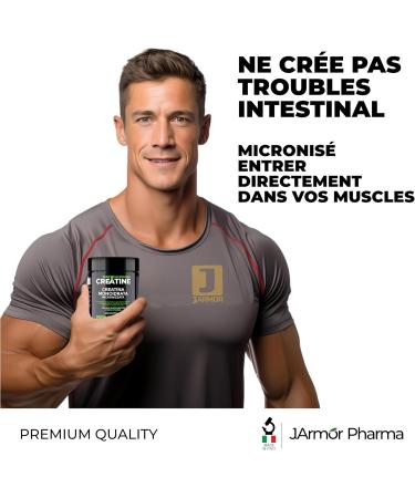 Creatine Monohydrate Powder 100% Pure Micronized No Additives Creatine Monohydrate Powder 100% Pure for Performance and Muscle Powder Unflavoured 166 Servings 500g J.Armor Pharma - Buy Online on GoSupps.com
