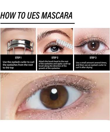 Glitter Mascara Glitter Diamond Mascara Broken Drill Shiny Mascara Long Lasting Waterproof Volume and Length Color Mascara Anti-smudge Diamond Mascara Women's Makeup Gift (1PC 8ml) - Buy Online on GoSupps.com