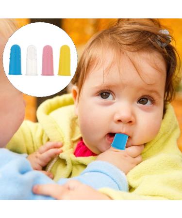 TOYANDONA 4pcs Baby Silicone Toothbrush Set | Finger Toothbrushes for Newborns | Sensory Teething Toys | Toddler Oral Care & Pacifier - Buy Online on GoSupps.com