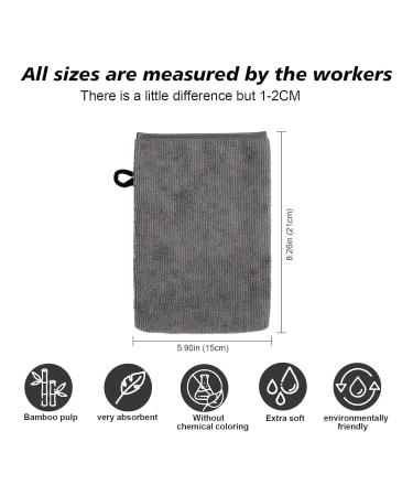 PHOGARY 10 Pack Microfiber Body Wash Mitts - Reusable European Style Makeup Remover Gloves - Grey (6.8 inch) - Buy Online on GoSupps.com