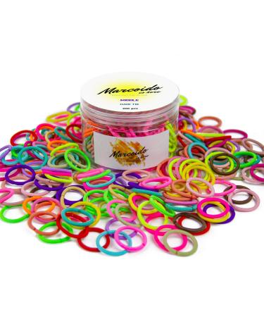 200Pcs Baby Toddler Kids Hair Ties Ouchless  Marcoido Small 1 Elastic Hair Ties Ponytail Holders For Fine To Medium Thin/Thick Curly Hair  No Damage Hair Accessiores (3mm x 2.5cm  Multi-colored) 3mm x 2.5cm Multi-colore...