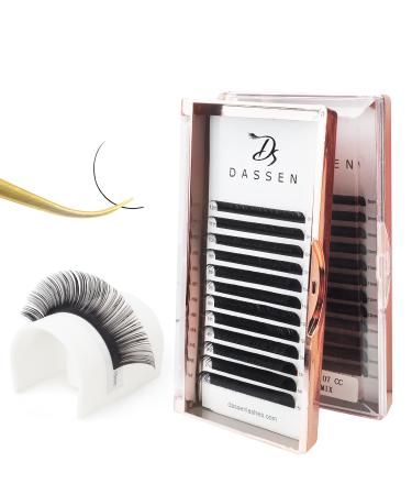 Dassen False Eyelashes Extension Lashes Easy Fan Volume Lashes 0.07 DD Curl 8-15mm Self Fanning Volume Lashes Automatic Blooming Flower 2D 10D Lashes Long Lasting Blooming Lashes(Mix8-15) 0.07dd