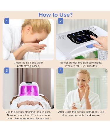 7 in 1 LED Light Therapy Face Mask | Home Skin Care Device with Spray Function | Best Red Light Therapy for Face Neck & Body - Buy Online on GoSupps.com