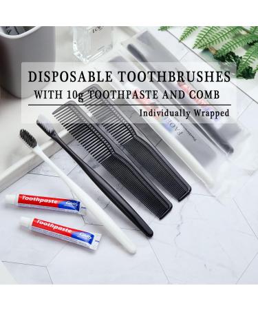 Disposable Toothbrushes & Toothpaste Comb Set - Travel Size Individually Packed for Hotels Airbnb & Charities - Buy Online on GoSupps.com