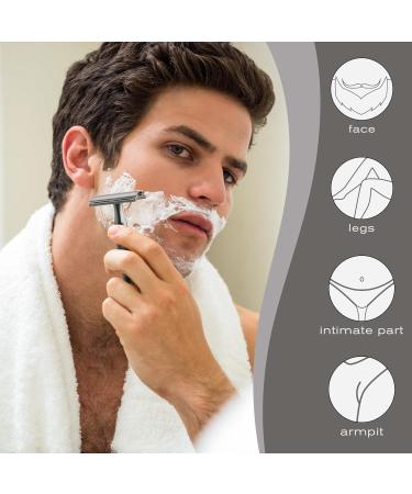 Buy Premium Safety Razor for Men & Women | Reusable Metal Single Blade Shaver - 10 Platinum Blades Included | Sustainable Gun Black Design - Buy Online on GoSupps.com