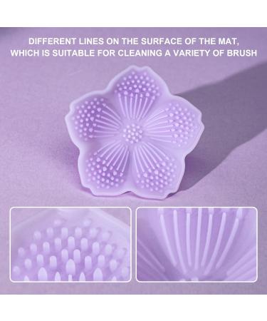 2 Pack Silicone Make-Up Brush Cleaning Mat - Portable Cosmetic Brush Cleaner for Fast and Easy Cleaning - Violet - Buy Online on GoSupps.com