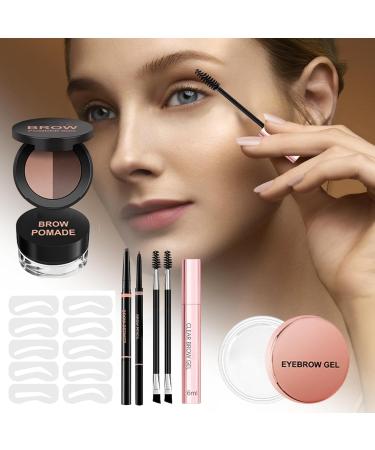  G n rique Eyebrow Set Waterproof Brow Stamp 8g Stencil Kit Precision Lightweight Long Lasting Formula Natural Look Finish Includes Eyeliner for Brow Brush Makeup - Buy Online on GoSupps.com