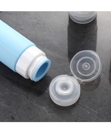 Gemice Silicone Travel Bottle 4 Pack Portable Travel Containers Set LeakProof Refillable Squeezable for Lotion Liquid Shampoos Soap and Toiletries (90ml) Blue - Buy Online on GoSupps.com