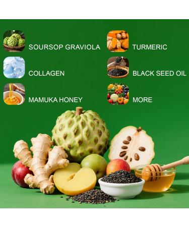 24 in 1 Soursop Graviola Capsules - Herbal Supplement with Shilajit Sea Moss Turmeric Ashwagandha - Vegan Non-GMO 60 Capsules (1) - Buy Online on GoSupps.com