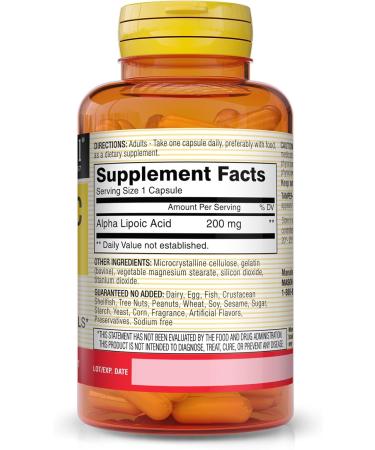 MASON NATURAL Alpha Lipoic Acid 200 mg - Energy Production & Antioxidant Support Supplement | 60 Capsules - Buy Internationally - Buy Online on GoSupps.com