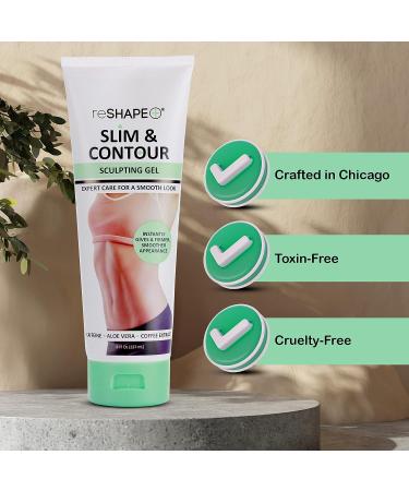 Reshape+ Tummy Tightening Cream - Anti Cellulite & Fat Burning Body Firming Gel | Hydrating Formula - Fades Stretch Marks | Tightens Loose Skin on Belly, Legs, Arms & Butt | 8 Fl Oz - Buy Online on GoSupps.com
