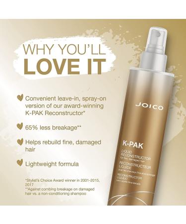Joico K-PAK Liquid Reconstructor Treatment - Repair, Rebuild & Strengthen Fine Hair - Keratin & Rosehip Oil Formula - 10.1 Fl Oz (Pack of 2) - Buy Online on GoSupps.com