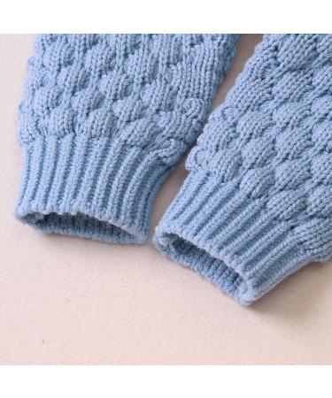 VICROAD Baby Hooded Knitted Romper | Newborn Boys Girls Onesie 6-12 Months Blue - Buy Online on GoSupps.com