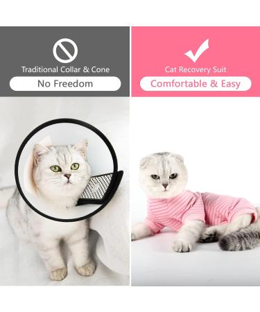 Shop Lianzimau Katzenbody for Post-Op Cats | Long-Sleeved Catwear & E-Collar Alternative - Pink Streaked (M 1 Pack) - International Shipping Available - Buy Online on GoSupps.com