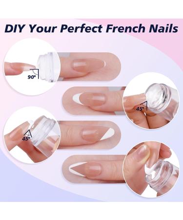 French Nails Stamp Set | Nail Design Kit with Scraper 2 Nail Stamps & 4 Transparent Silicone Gel Stamps - International Shipping Available - Buy Online on GoSupps.com