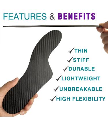 Carbon Fiber Morton's Extension Orthotic Insole - Rigid Foot Support for Morton's Toe, Turf Toe, Hallux Rigidus - Men's Size 11 Women's 12 - 1 Piece - Buy Online on GoSupps.com