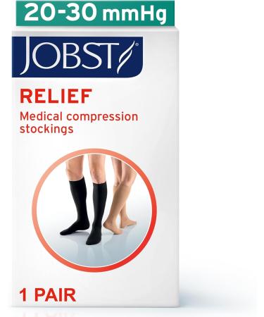 JOBST Relief Knee High Compression Socks - 20-30 mmHg Open Toe Unisex Large - Comfortable Beige - International Shipping Available - Buy Online on GoSupps.com