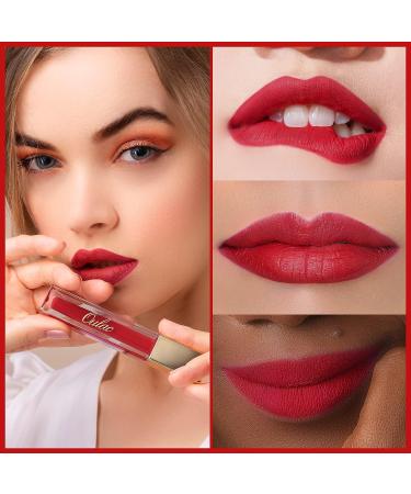 Oulac Red Matte Lipstick - Long Lasting Waterproof Lip Stain with Rose Oil - Vegan & Cruelty-Free - Classic Red M02 Deep Kiss - Buy Online on GoSupps.com