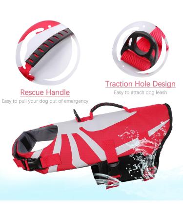 Adjustable Dog Rescue Vest - Safety Jacket for Swimming & Training | Red | Large - Buy Online on GoSupps.com