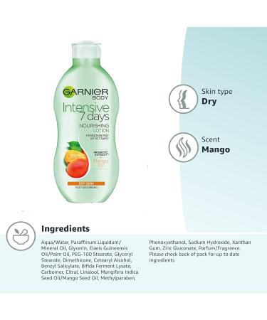Garnier Body Intensive 7 Days Nourishing Body Lotion Mango 400ml - Pack of 1 - Buy Online on GoSupps.com