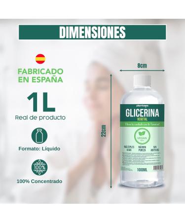 Liquid vegetable glycerin 2 x 1 l pharmaceutical grade high purity moisturizing and moisturizing natural hair and skin without fragrance ideal for soaps shampoos creams cosmetics for crafting vegan USP - Buy Online on GoSupps.com