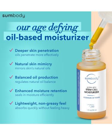 Golden Glow Face Moisturizer - 30ml Squalane Oil & Plant-Based Stem Cell hydrator | Anti-Aging Face Oil for Dry Skin | Hydrating Rare Oils & Minerals - Buy Online on GoSupps.com