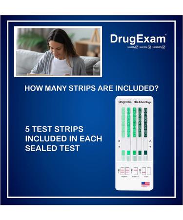 DrugExam THC Advantage Home Urine Test Kit - 3 Pack | Made in USA | Highly Sensitive THC 5 Level Test | Detects 15 ng/mL, 20 ng/mL, 50 ng/mL, 200 ng/mL, 300 ng/mL - Buy Online on GoSupps.com