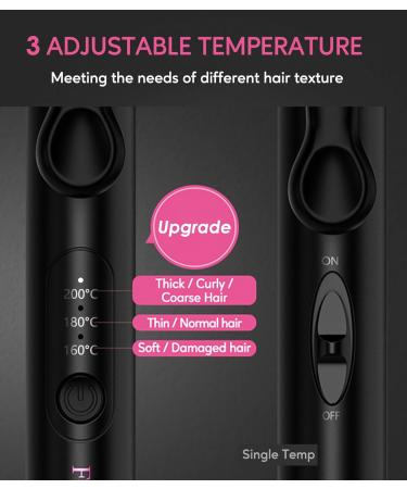 FARERY 3 Barrel Hair Waver | Mini Curling Iron for Short Hair | Beach Waves Hair Crimper | 3 Temperature Adjustable | 1/2 Inch | Dual Voltage | Travel Size - Buy Online on GoSupps.com