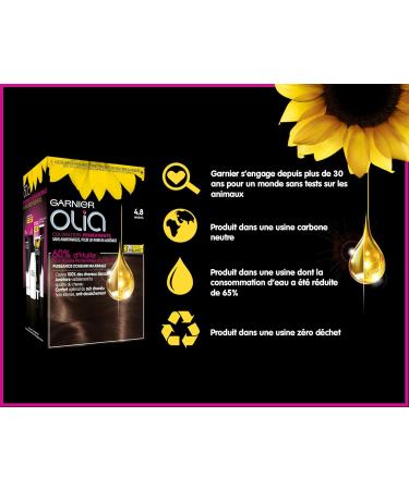 Garnier Olia Permanent Hair Dye Ammonia-Free Natural Flower Oils Mocha (4.8)  - Buy Online on GoSupps.com