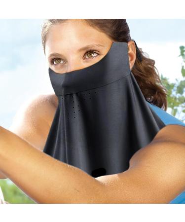 Face Cover For Sun UV Masque Cooling Sun Face Cover Sunscreen Masque Full Face Shield Face & Neck UV Protector Neck Gaiter SPF Sun Masque Black - Buy Online on GoSupps.com