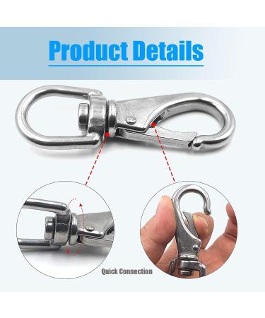 Mixiflor Stainless Steel Swivel Snap Hooks  8 Pack (3.5 Inch) Heavy Duty Swivel Eye Snap Hook  Diving Clips Spring Hooks for Bird Feeders  Pet Chains  Dog Tie-Out Cable  Keychains and More - Buy Online on GoSupps.com