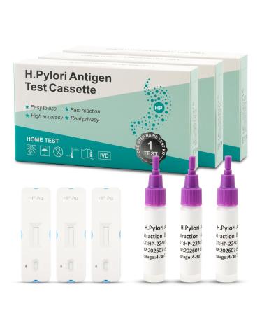 H. Pylori Helicobacter Pylori Stool 3 Test Kit 10-15 Minutes Highly Accurate Easy to Use Home Testing No Lab Visit Required