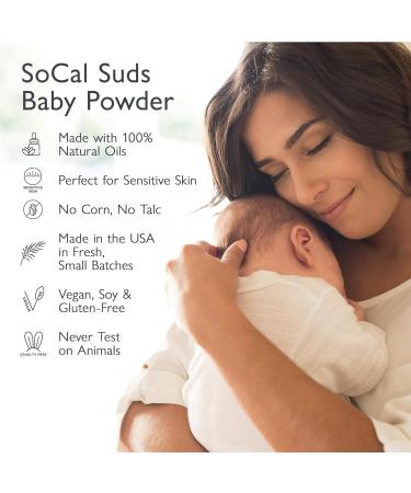Natural Baby Powder Talc-Free | SoCal Suds & Company | Arrowroot Kaolin & Aspen Bark | Lavender Scent | 4oz 2-Pack | Soft Soothing Skin - Buy Online on GoSupps.com
