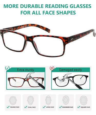 Eyekepper 5-Piece Classic Spring Hinge Reading Glasses Set | Sun Reading Glasses in 3 Black & 2 Tortoiseshell | 1.0 Diopter - Buy Online on GoSupps.com