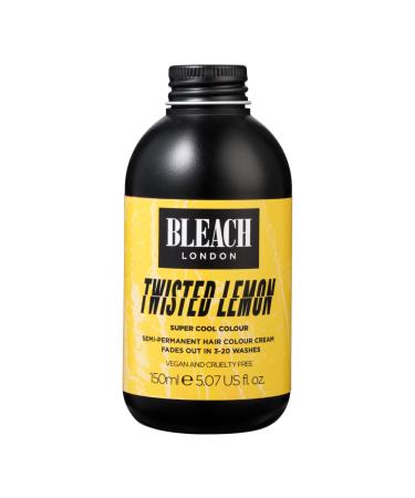 BLEACH LONDON Twisted Lemon Semi-Permanent Hair Colour Cream - Neon Yellow Vegan Cruelty Free Vibrant Temporary Dye 150 ml