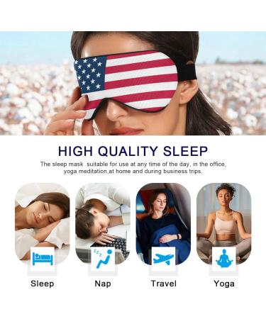 American Flag Design Breathable Sleeping Eye Mask for Cool Summer Rest - Elastic Contoured Blindfold for Women & Men - Buy Online on GoSupps.com
