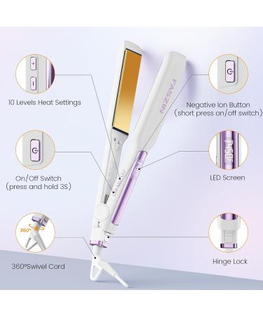Professional Hair Straightener | 1.65" Titanium Flat Iron | Fast Heating LED Temp Display 10 Temp Levels | International Shipping Available - Buy Online on GoSupps.com