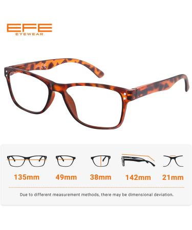 Efe Black Reading Glasses 5-Pack | Stylish Rectangle Readers for Men & Women | Multi-Colored 1.5x Feather Hinges - Buy Online on GoSupps.com