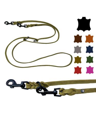 Dog liner Small dogs / large dogs black hooks 2m / 2.40m / 2.80m / 3.50m / 5m double line adjustable (2.80m x 15mm olive -green) 2.80m x 15mm olive -green