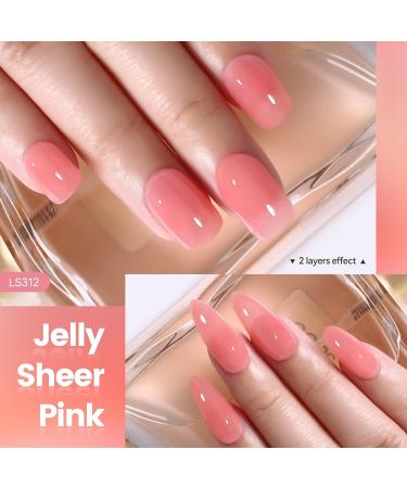 YTD Likomey Nude Gel Nail Polish Kit - 8 Colors Translucent Neutral Jelly Sheer UV Set | White Pink Glitter | 7.5ml Multicolor - Buy Online on GoSupps.com