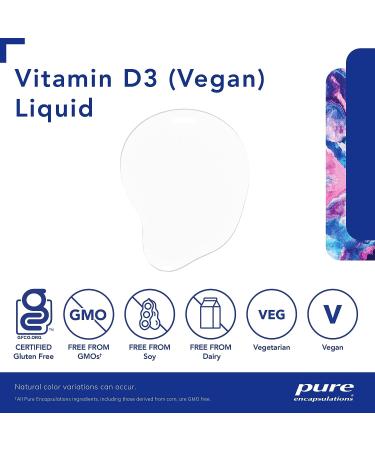 Pure Encapsulations Vegan Vitamin D3 Liquid | Bone, Breast, Cardiovascular, Colon & Immune Support | 0.3 fl. oz - Buy Online on GoSupps.com