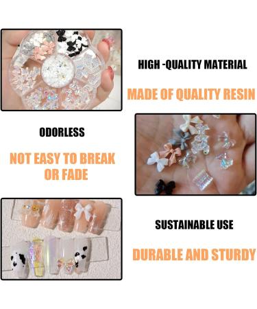 3D Bow Nail Charms 1Box - Butterfly, Bear, Pearl - Nail Art Decorations for Women & Girls | Resin Bowknot Charms - DIY Nail Art Design - Buy Online on GoSupps.com