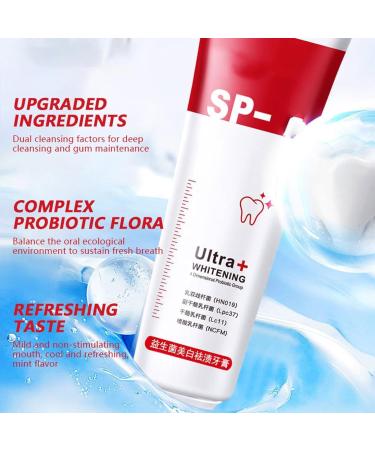 SP-6 Ultra Whitening Toothpaste - Probiotic Brightening & Deep Cleaning Care (1PC Red) - Buy Online on GoSupps.com