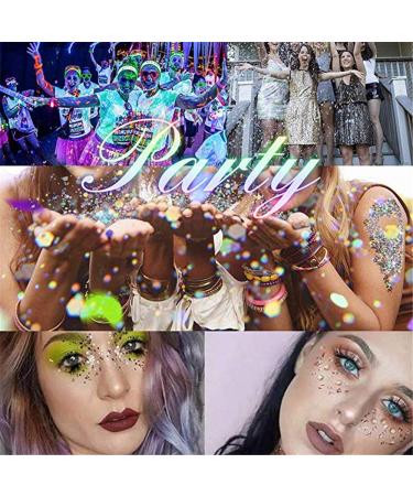 Muxitrade Glitter Sequin Chunky Glitter for Face Nails Eyes Lips & Hair | 4pcs Makeup Glitter for Festivals Masquerades Halloween & Christmas Parties - Buy Online on GoSupps.com