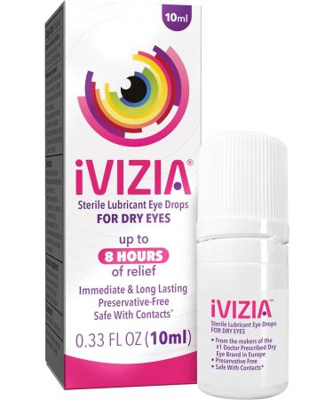 iVIZIA Sterile Lubricant Eye Drops for Dry Eyes, Preservative-Free, Moisturizing, Dry Eye Relief, Contact Lens Friendly, 0.33 fl oz bottle 0.33 Fl Oz (Pack of 1)
