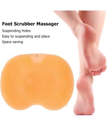 Foot Scrubber & Massage Shower Mat - Soft Orange Foldable with Suction Cups - International Shipping Available - Buy Online on GoSupps.com