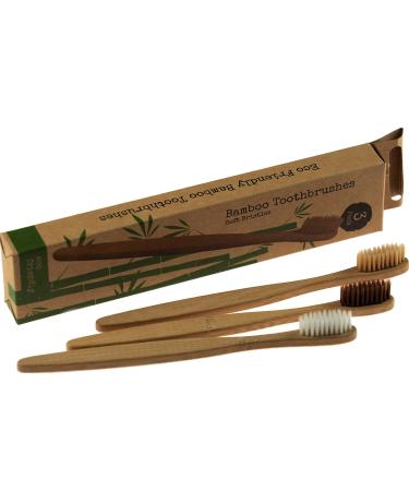 Eco Friendly Bamboo Toothbrushes x3