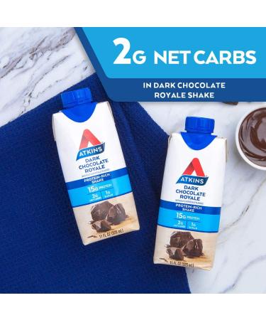 Atkins Gluten Free Dark Chocolate Protein Shake - 8 Count | Low Carb & Delicious - Buy Online on GoSupps.com